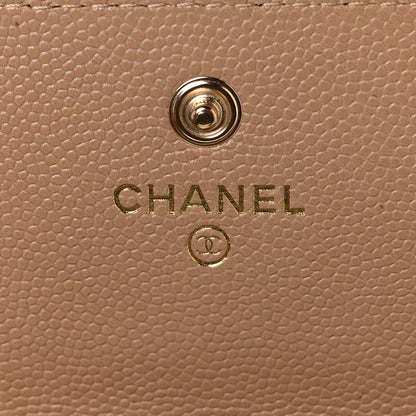 Chanel Caviar Quilted Crystal CC Large Gusset Flap Wallet Beige 6 of 10