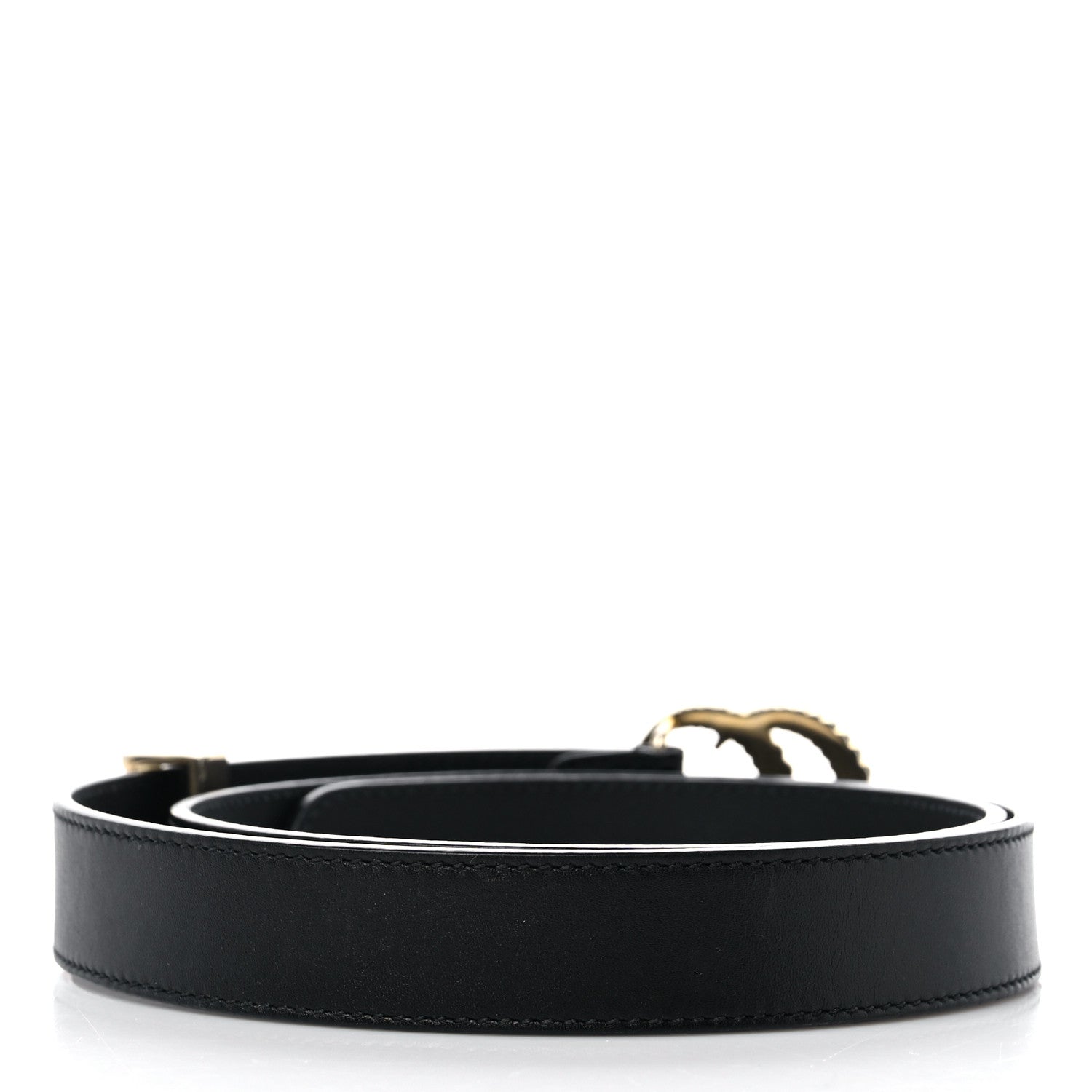 Gucci Moon Calfskin Torchon Double G 25mm Belt 80 32 Black 2 of 6