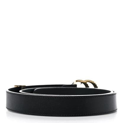Gucci Moon Calfskin Torchon Double G 25mm Belt 80 32 Black 2 of 6