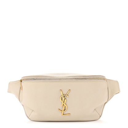Saint Laurent Grain De Poudre Monogram Belt Bag Blanc Vintage 1 of 12