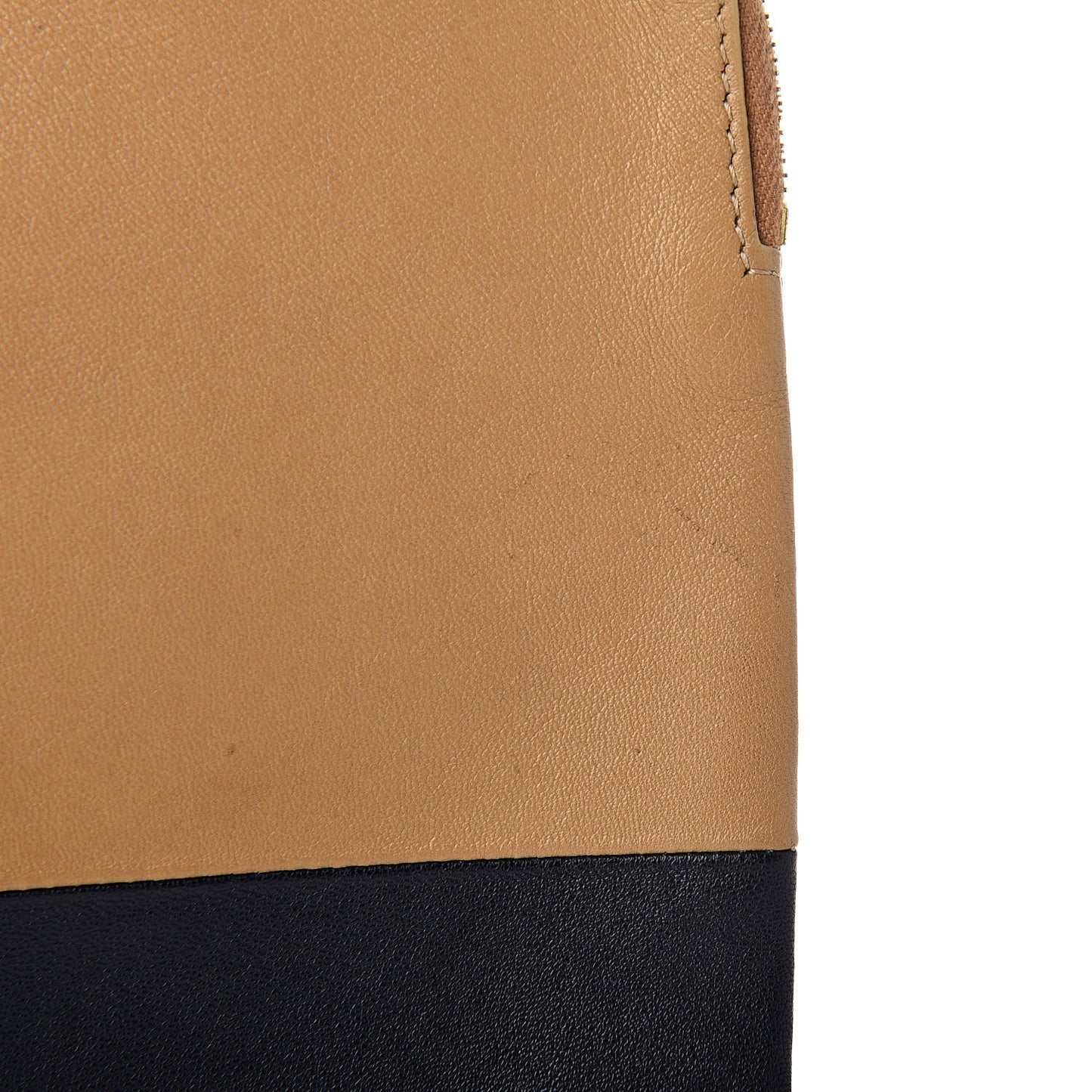 Lambskin Bi-Color Solo Clutch Pouch Nude