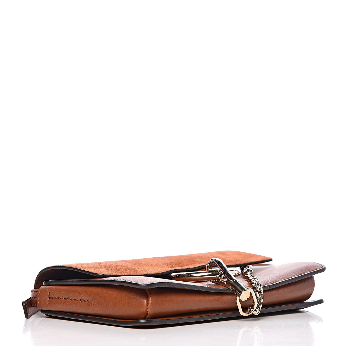 Suede Calfskin Small Faye Shoulder Bag Tobacco