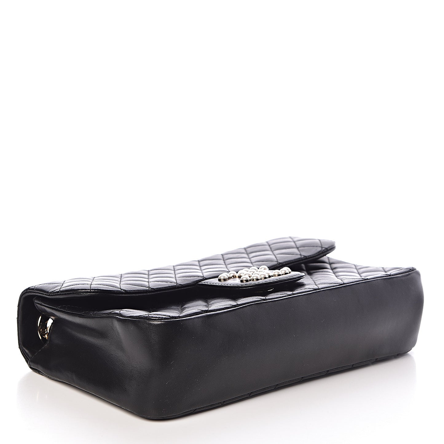 Lambskin Medium Westminster Pearl Flap Black