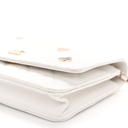 Chanel Caviar Quilted Enamel Coco Casino Wallet On Chain WOC White 11 of 12