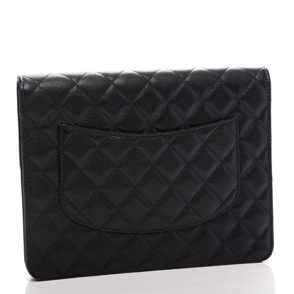 Chanel Caviar Quilted Square Flap Clutch Black 3 of 10