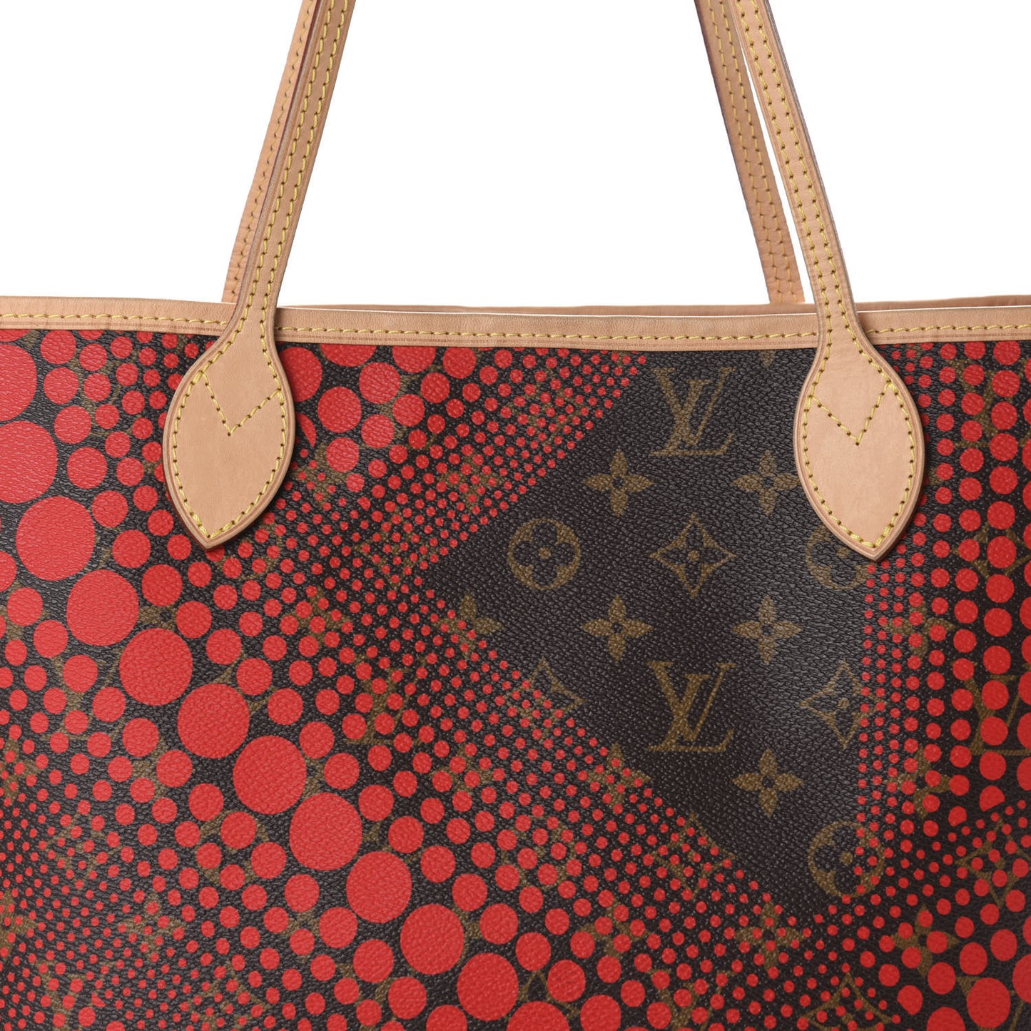 Monogram Kusama Waves Neverfull MM Red