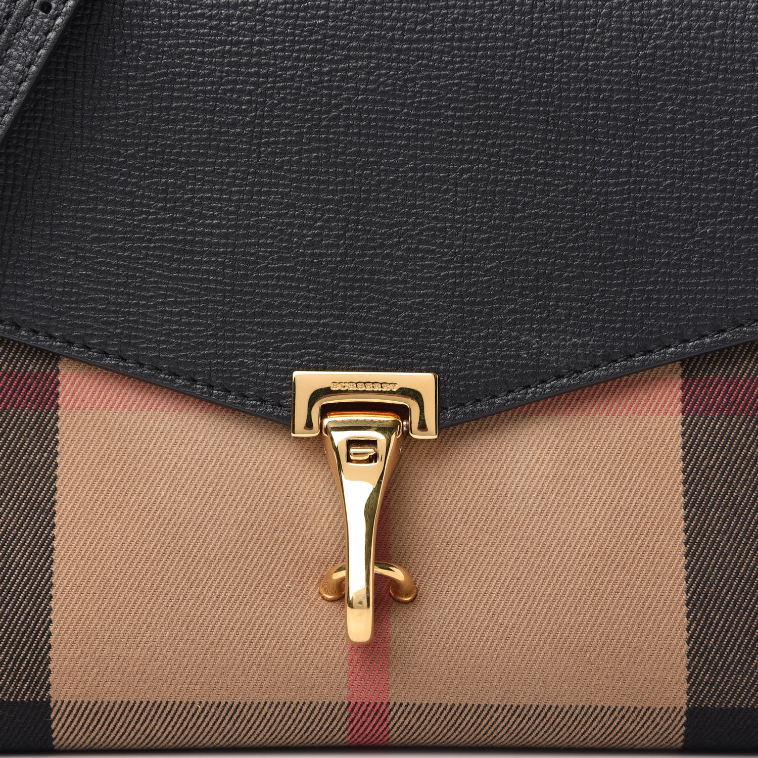 Burberry Derby Calfskin House Check Small Macken Crossbody Bag Black 10 of 11