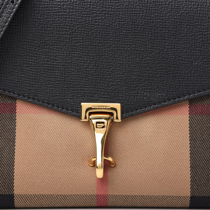 Burberry Derby Calfskin House Check Small Macken Crossbody Bag Black 10 of 11