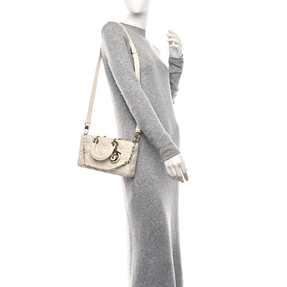 Christian Dior Lambskin Cannage Medium Lady D-Joy White 2 of 8