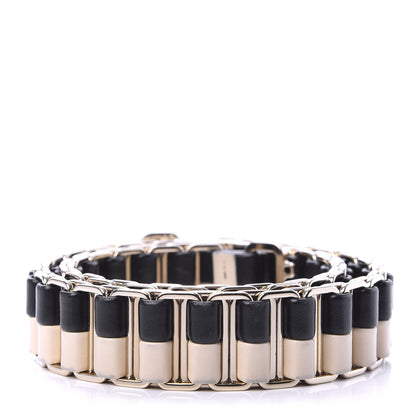Chanel Lambskin Metal Belt 85 34 Black Beige 3 of 7