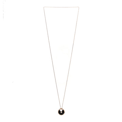 Cartier 18K Pink Gold Diamond Black Onyx SM Amulette de Cartier Pendant Necklace 3 of 4