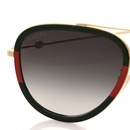 Gucci Web Aviator Sunglasses GG0062S Green Red 5 of 7