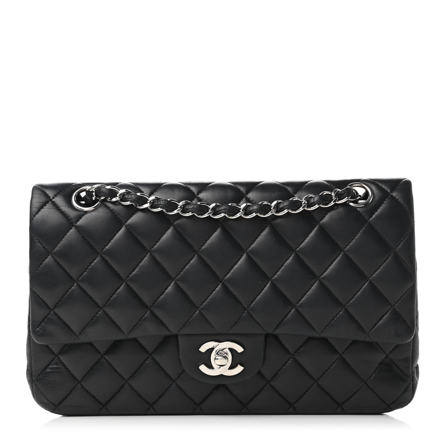 Chanel Lambskin Quilted Medium Double Flap Black 1 of 10