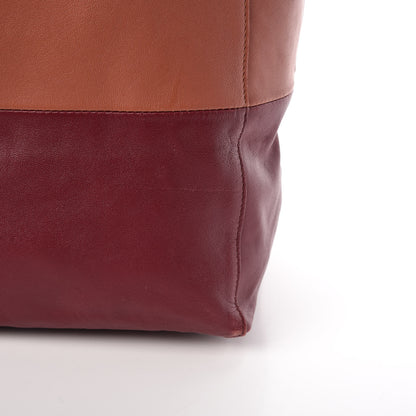 Celine Lambskin Horizontal Bi-Color Cabas Peach Rust 27 of 29