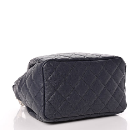 Chanel Grained Calfskin Quilted Medium Chain Bucket Bag Blue 4 of 10