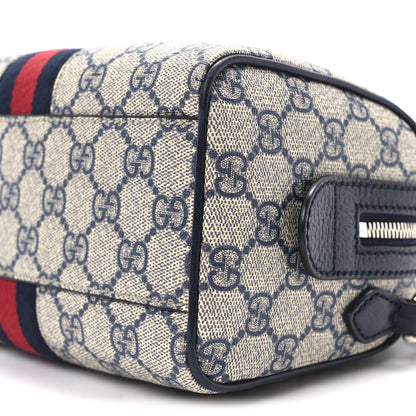 Gucci GG Supreme Monogram Textured Dollar Calfskin Web Mini Ophidia Top Handle Bag Beige Blue 10 of 11