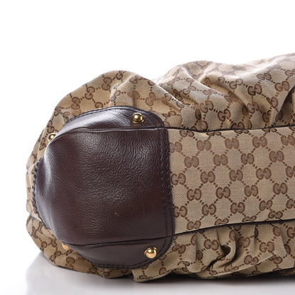 Gucci Monogram Large Jockey Hobo Dark Brown 8 of 10