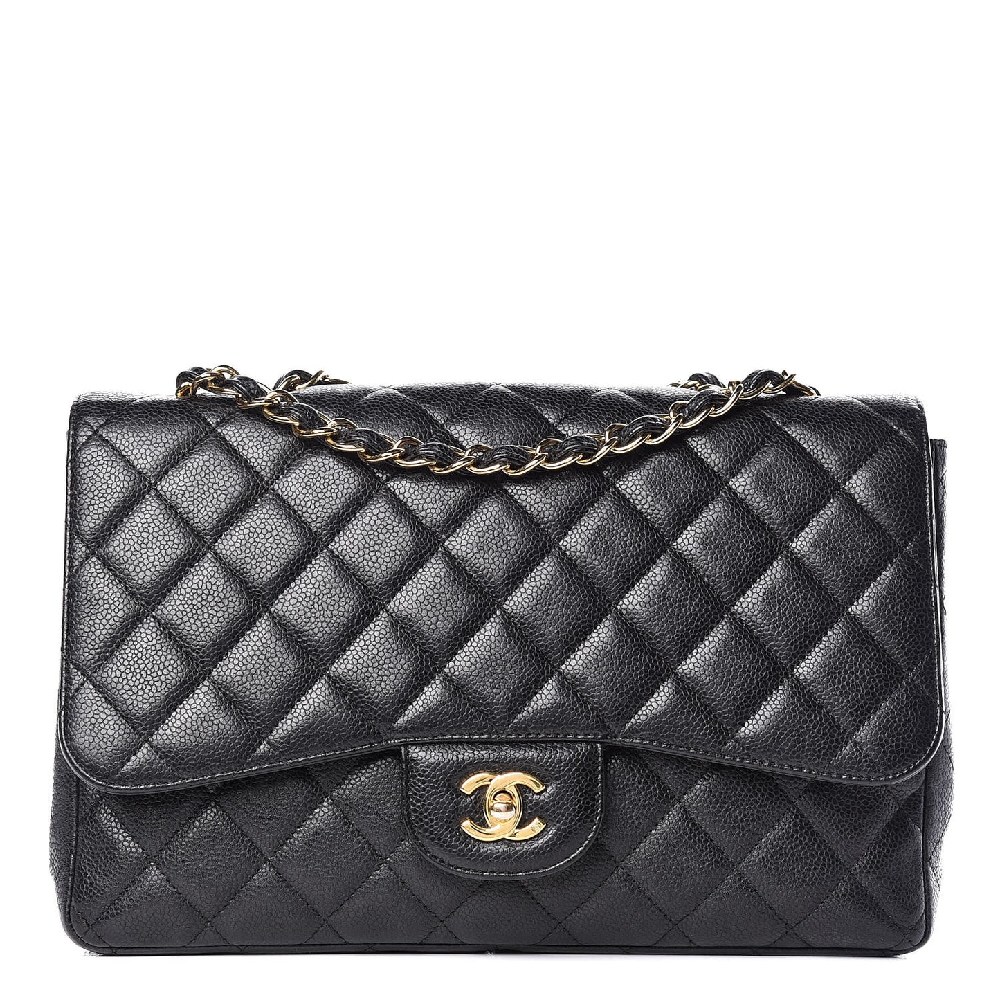 Caviar Quilted Jumbo Single Flap Black