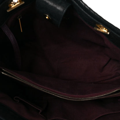 Chanel Wrinkled Lambskin Chevron Quilted Large Surpique Tote Black 5 of 11