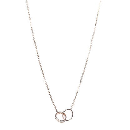 Cartier 18K Pink Gold Diamond Interlocking LOVE Necklace 1 of 8