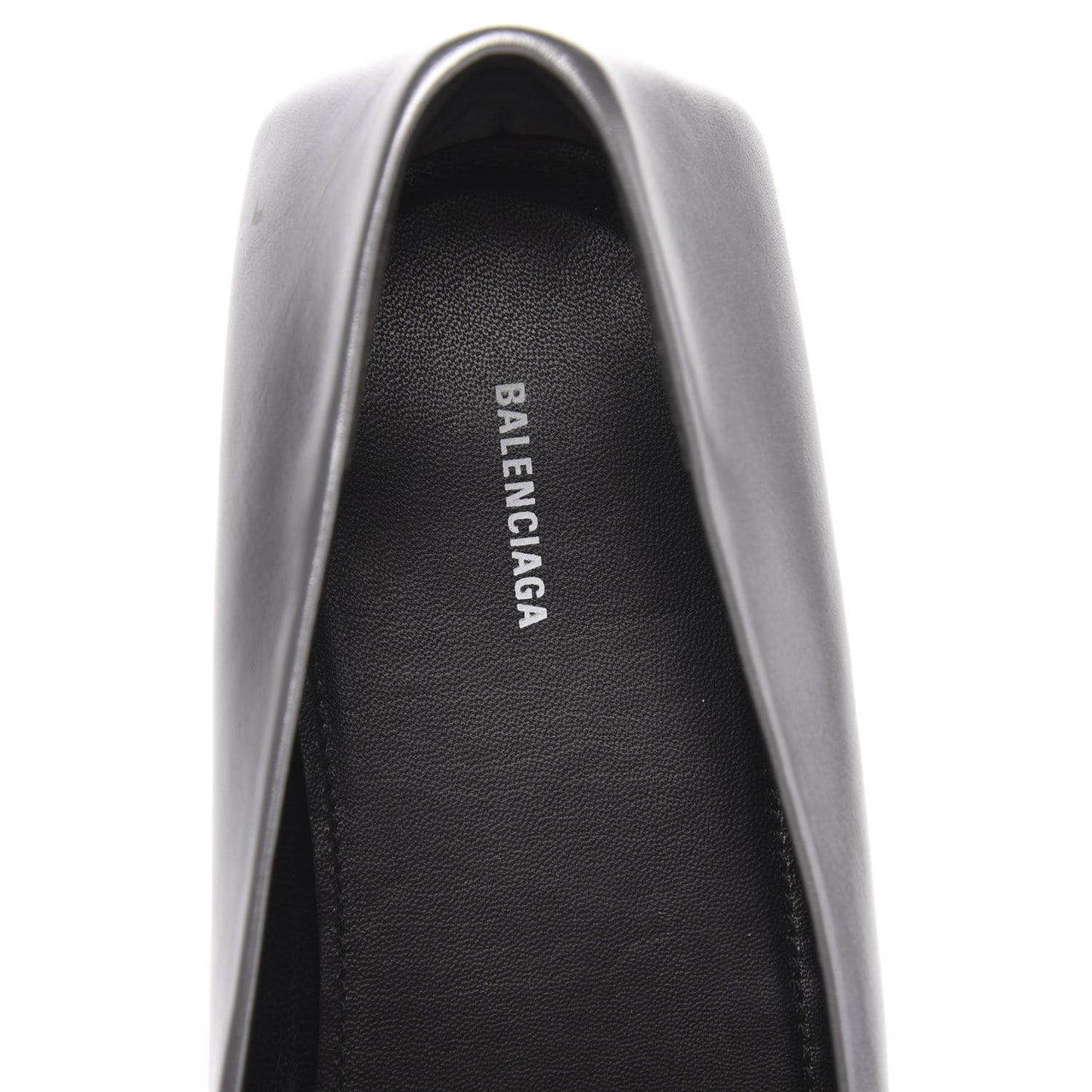 Metallic Calfskin BB Knife Pointy Toe Ballerina Flats 39.5 Silver Hardware