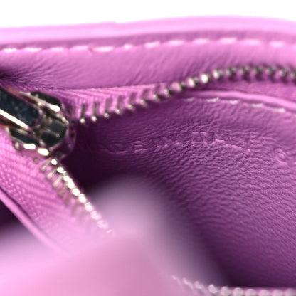 Balenciaga Grained Calfskin Tonal B Hourglass Chain Cardholder Lilac 9 of 12