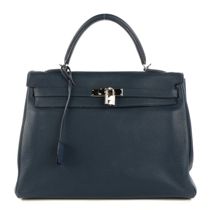 Hermes Taurillon Clemence Kelly Retourne 35 Bleu De Prusse 1 of 23