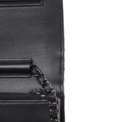 Chanel Lambskin Chevron Quilted Wallet On Chain WOC So Black 11 of 13