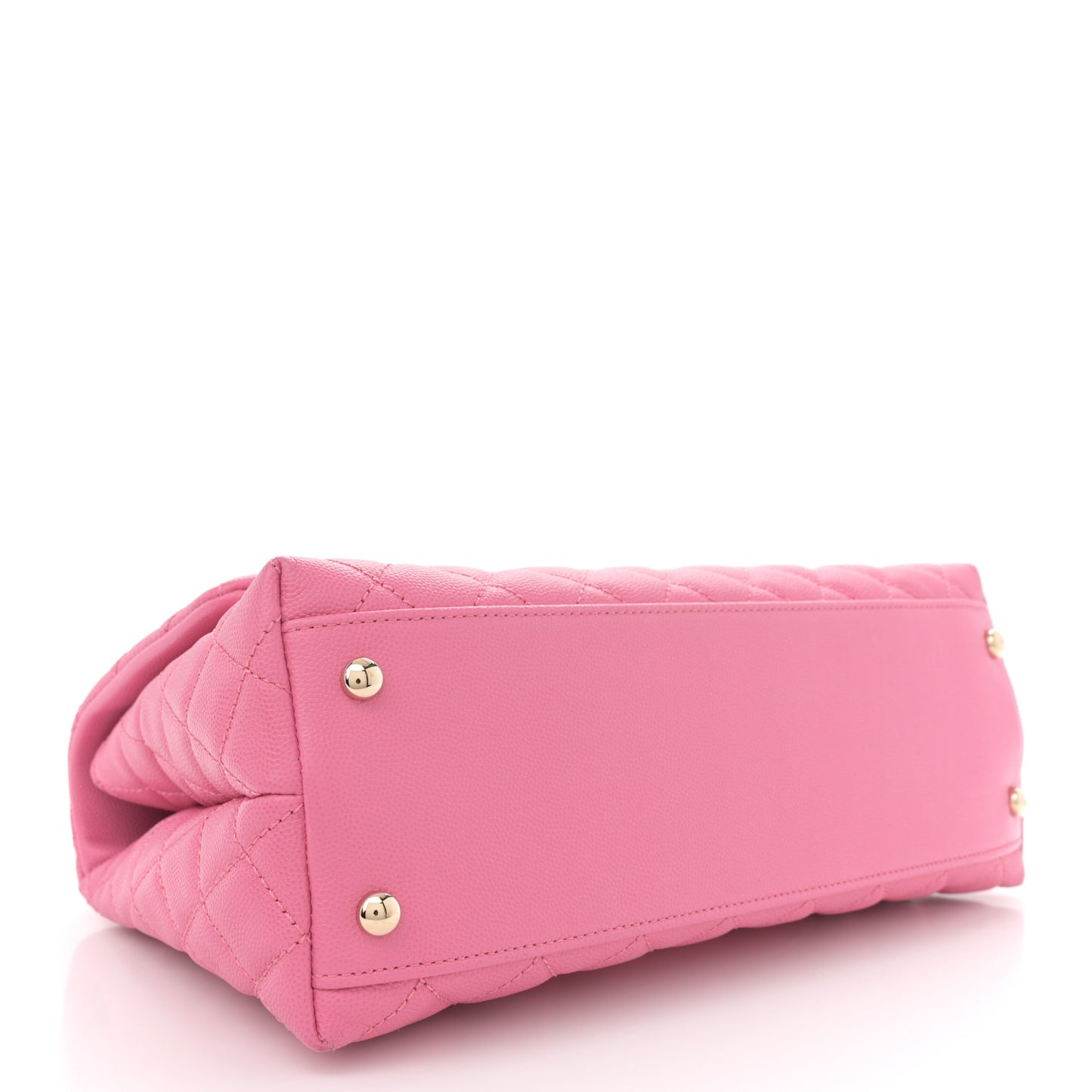 Caviar Lizard Embossed Quilted Small Coco Handle Flap Pink