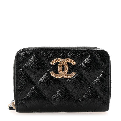 Chanel Caviar Quilted Multi Chain CC Zip Coin Purse Black 1 of 8