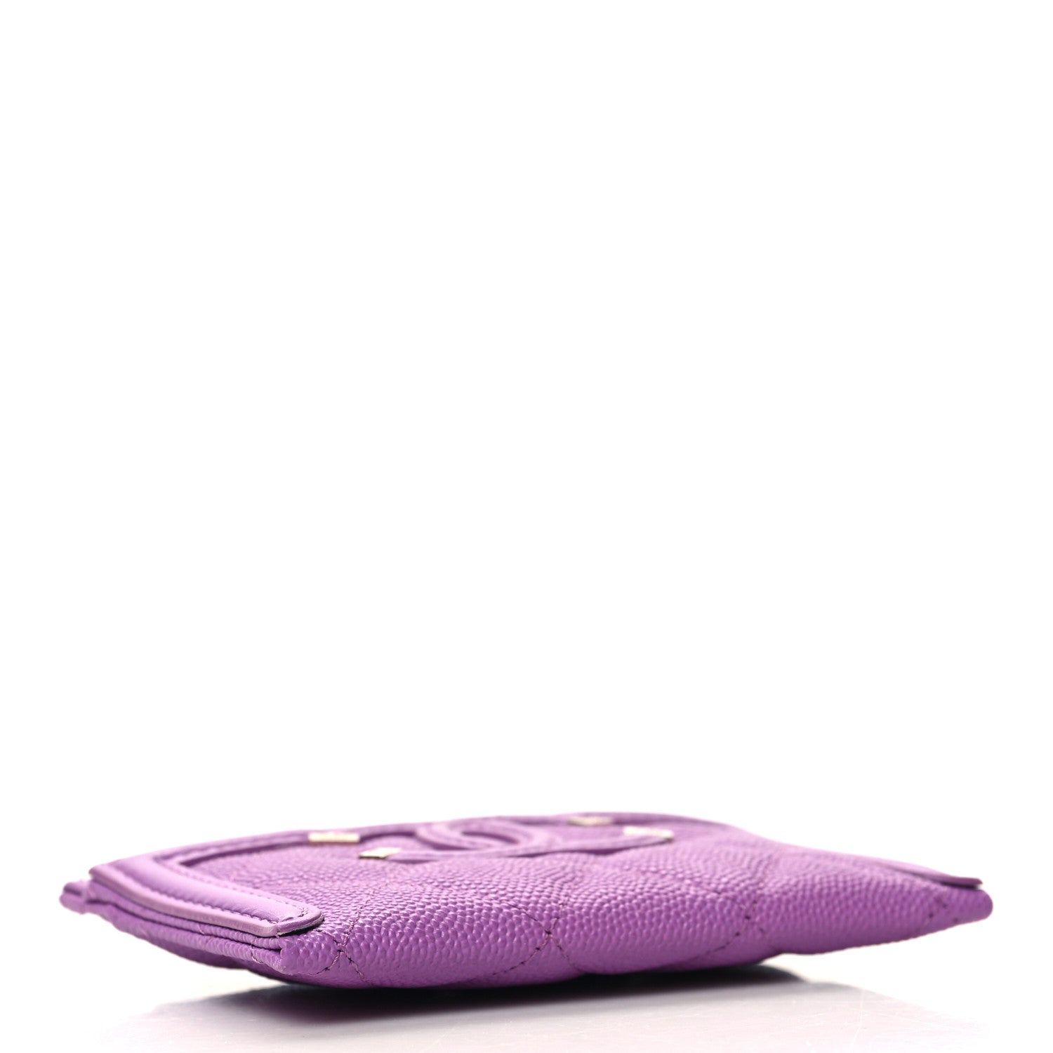 Chanel Caviar Quilted Filigree Card Holder Purple 4 of 10