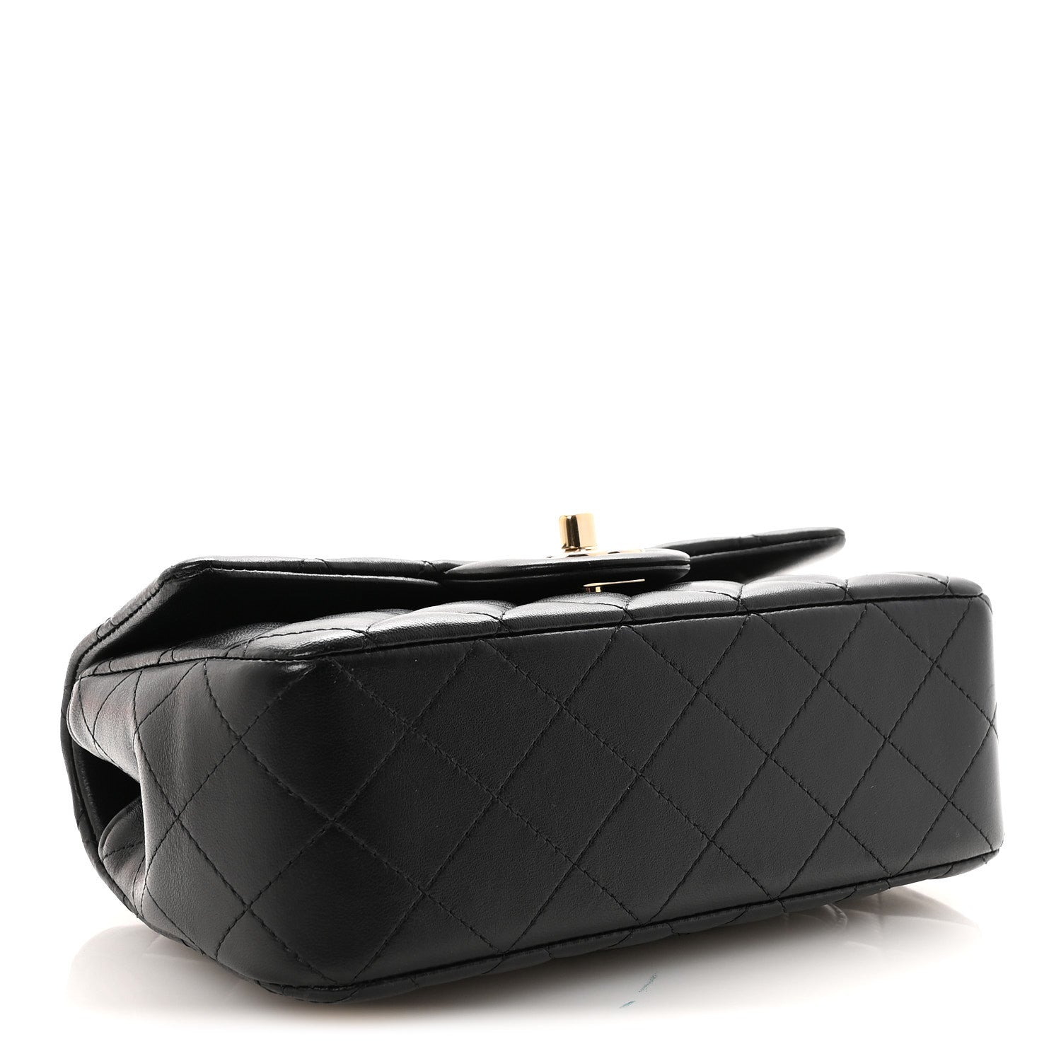 Chanel Lambskin Quilted Mini Top Handle Rectangular Flap Black 4 of 10