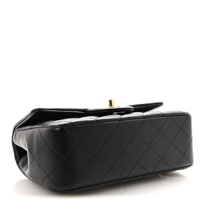 Chanel Lambskin Quilted Mini Top Handle Rectangular Flap Black 4 of 10
