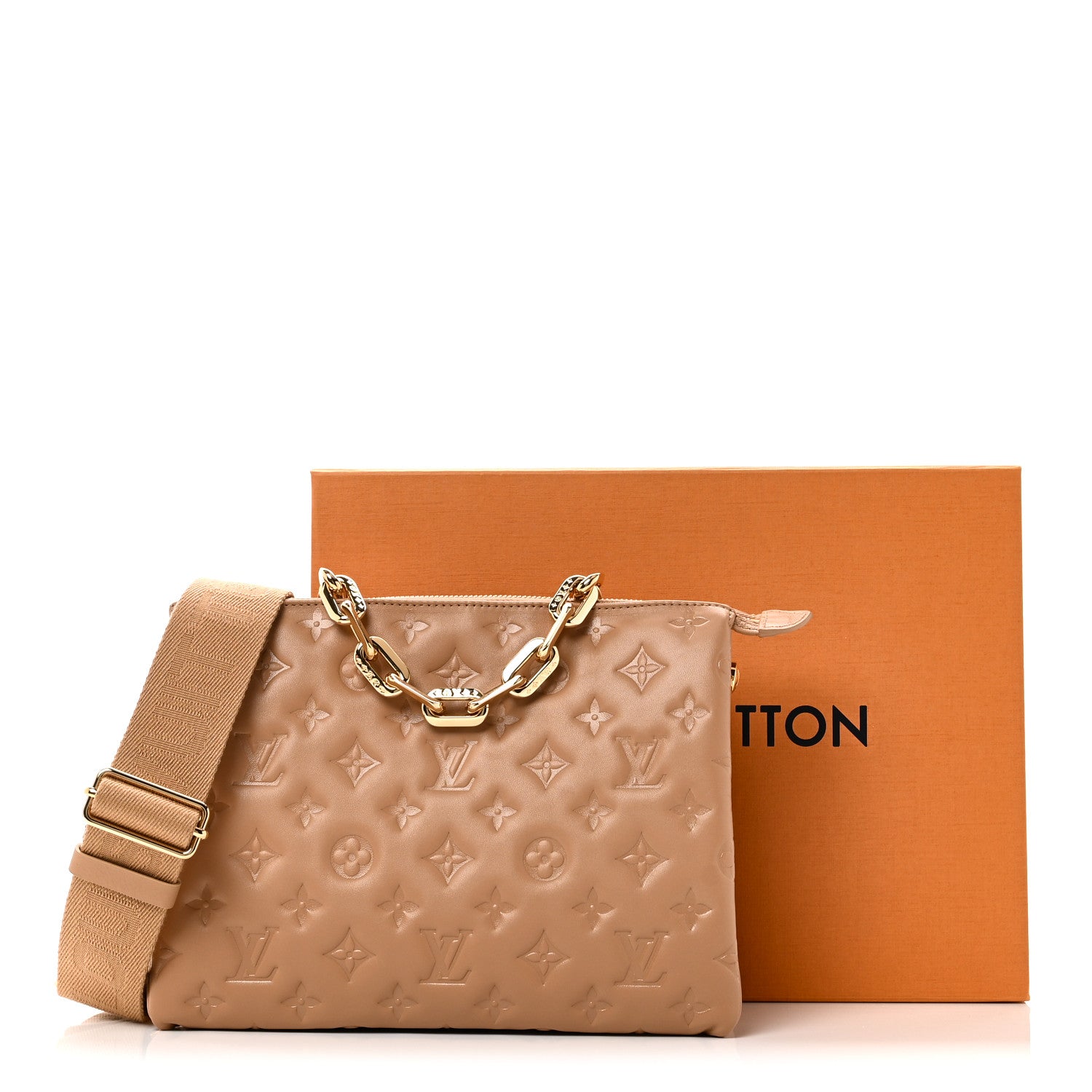 Louis Vuitton Lambskin Embossed Monogram Coussin PM Camel 12 of 12