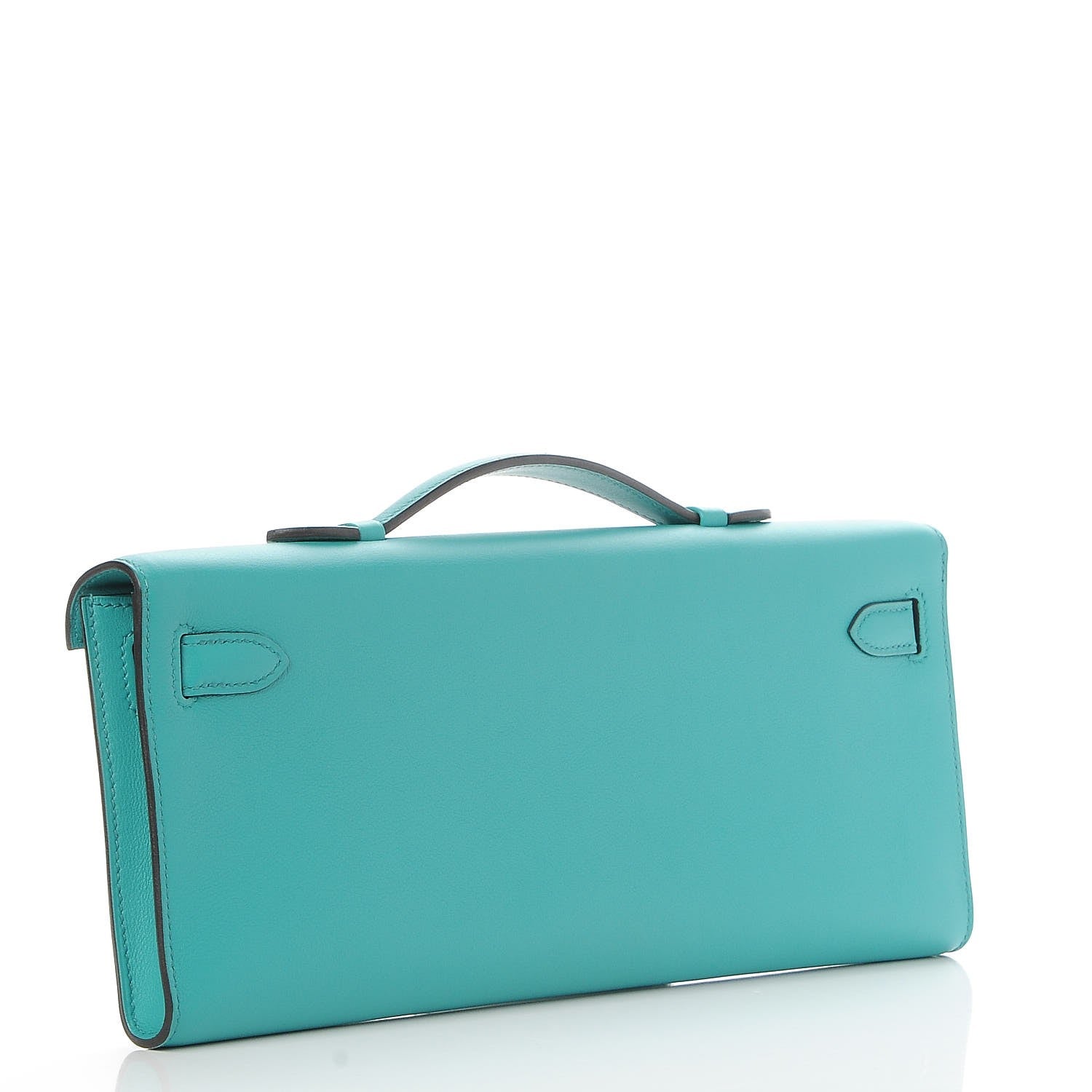 Hermes Swift Kelly Cut Clutch Pochette Bleu Paon 3 of 22