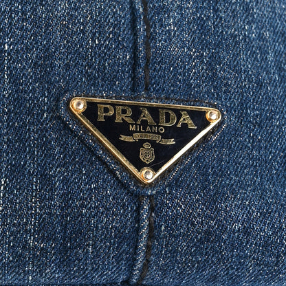 Prada Denim Logo Tote Bleu 9 of 13