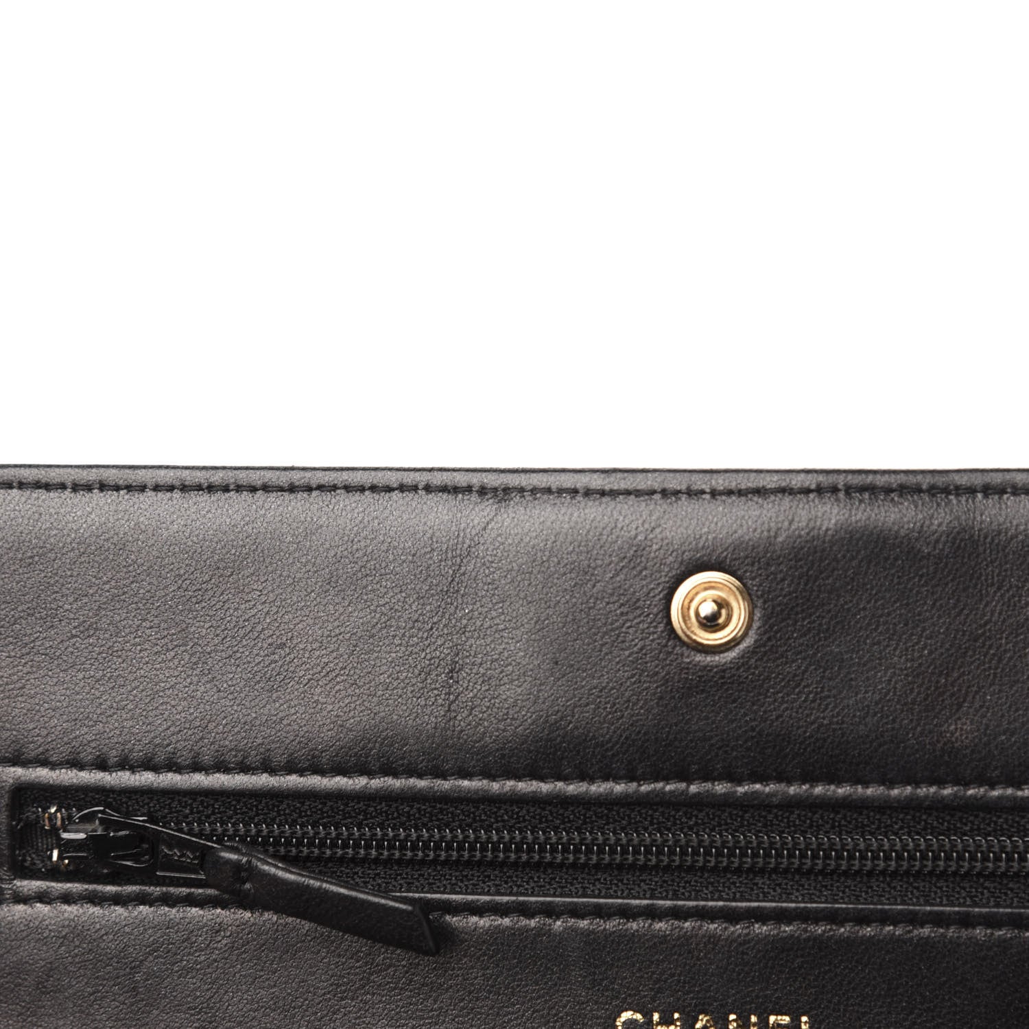 Chanel Glazed Calfskin Quilted Boy Wallet On Chain WOC Black 9 of 13