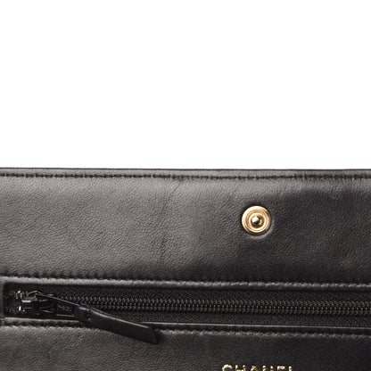 Chanel Glazed Calfskin Quilted Boy Wallet On Chain WOC Black 9 of 13