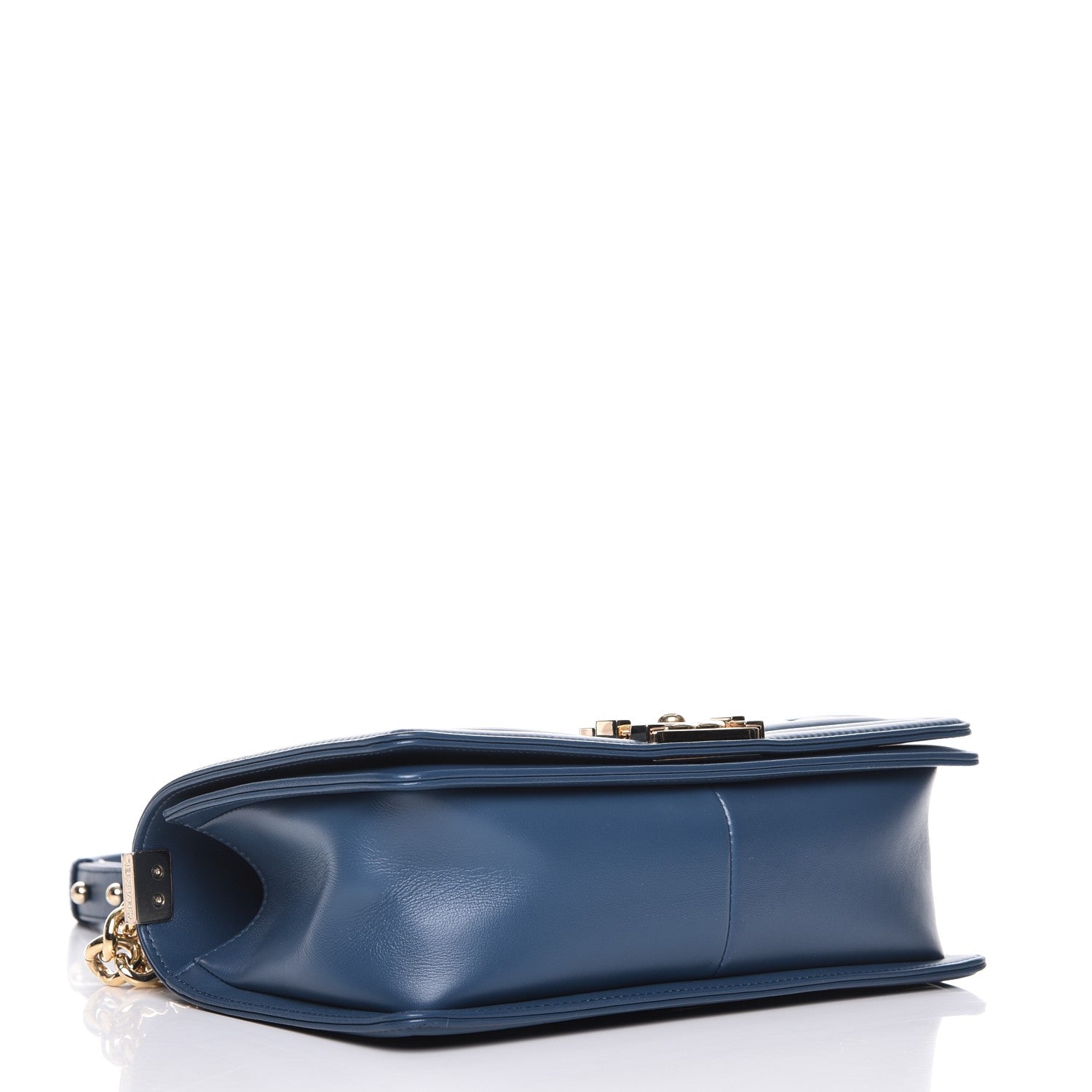 Chanel Calfskin Chevron Quilted Medium Boy Flap Blue 4 of 11