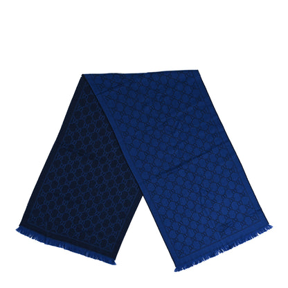 Gucci Wool GG Monogram Scarf Midnight Blue 2 of 4