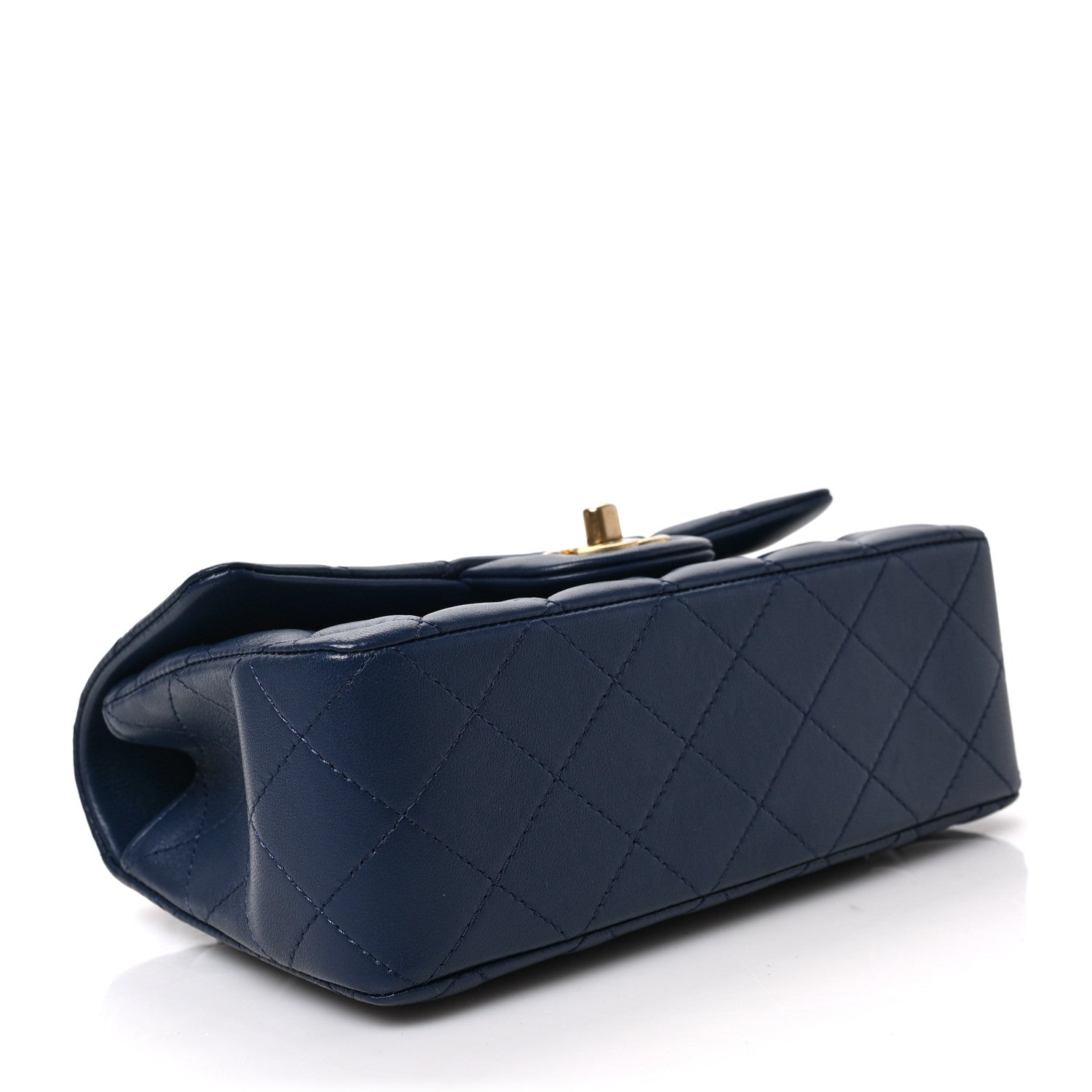 Chanel Lambskin Quilted Mini Metal Top Handle Rectangular Flap Blue 4 of 10