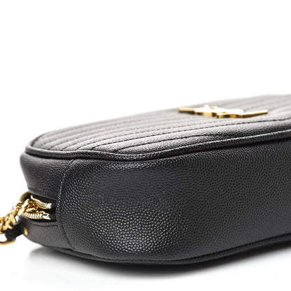 Saint Laurent Grain De Poudre Matelasse Monogram Mini Lou Camera Bag Black 8 of 10