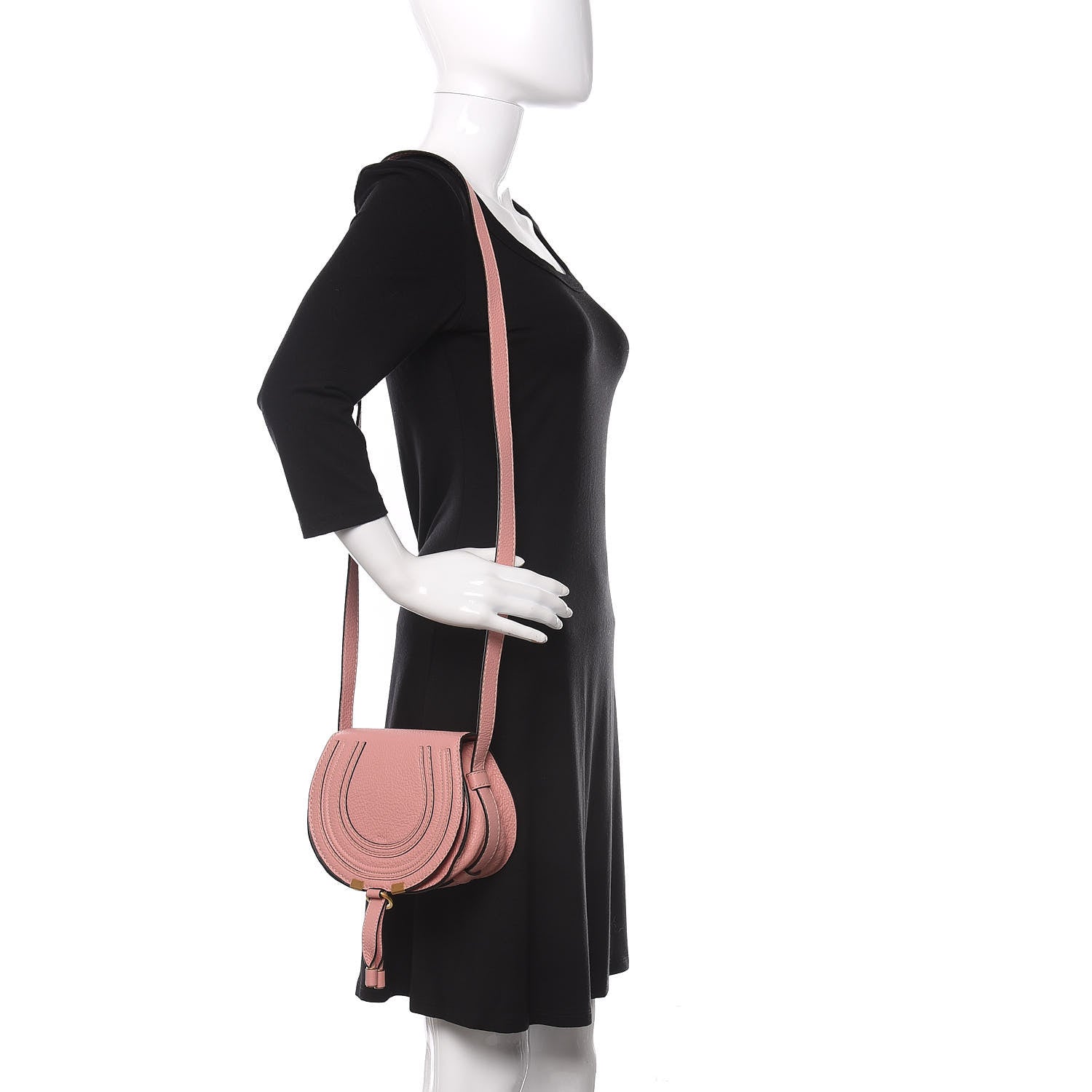 Chloe Calfskin Mini Marcie Round Crossbody Bag Fallow Pink 2 of 10