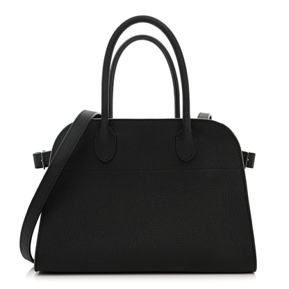 The Row Grained Calfskin Soft Margaux 10 Bag Black 1 of 9