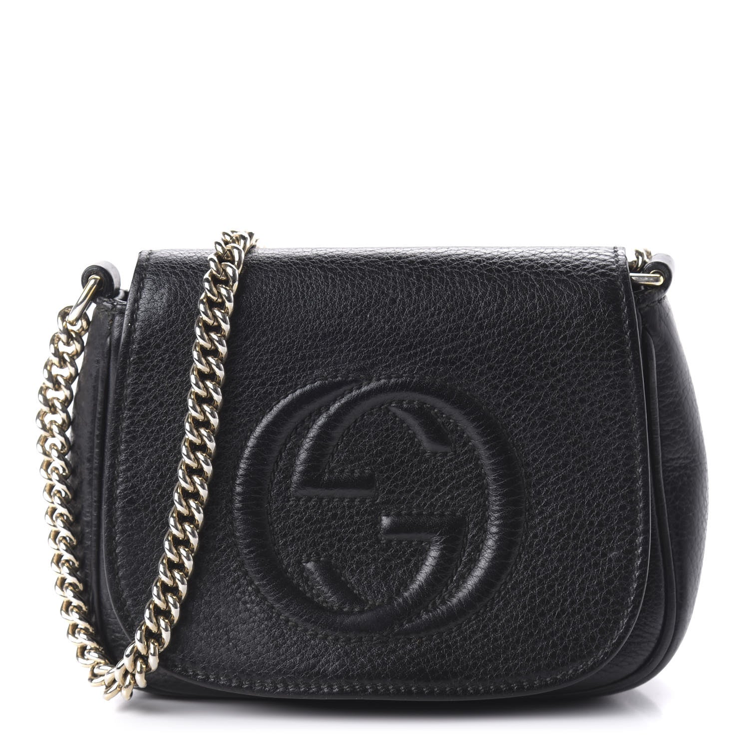 Gucci Pebbled Calfskin Small Soho Flap Crossbody Black 1 of 10