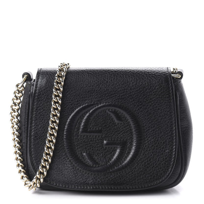 Gucci Pebbled Calfskin Small Soho Flap Crossbody Black 1 of 11