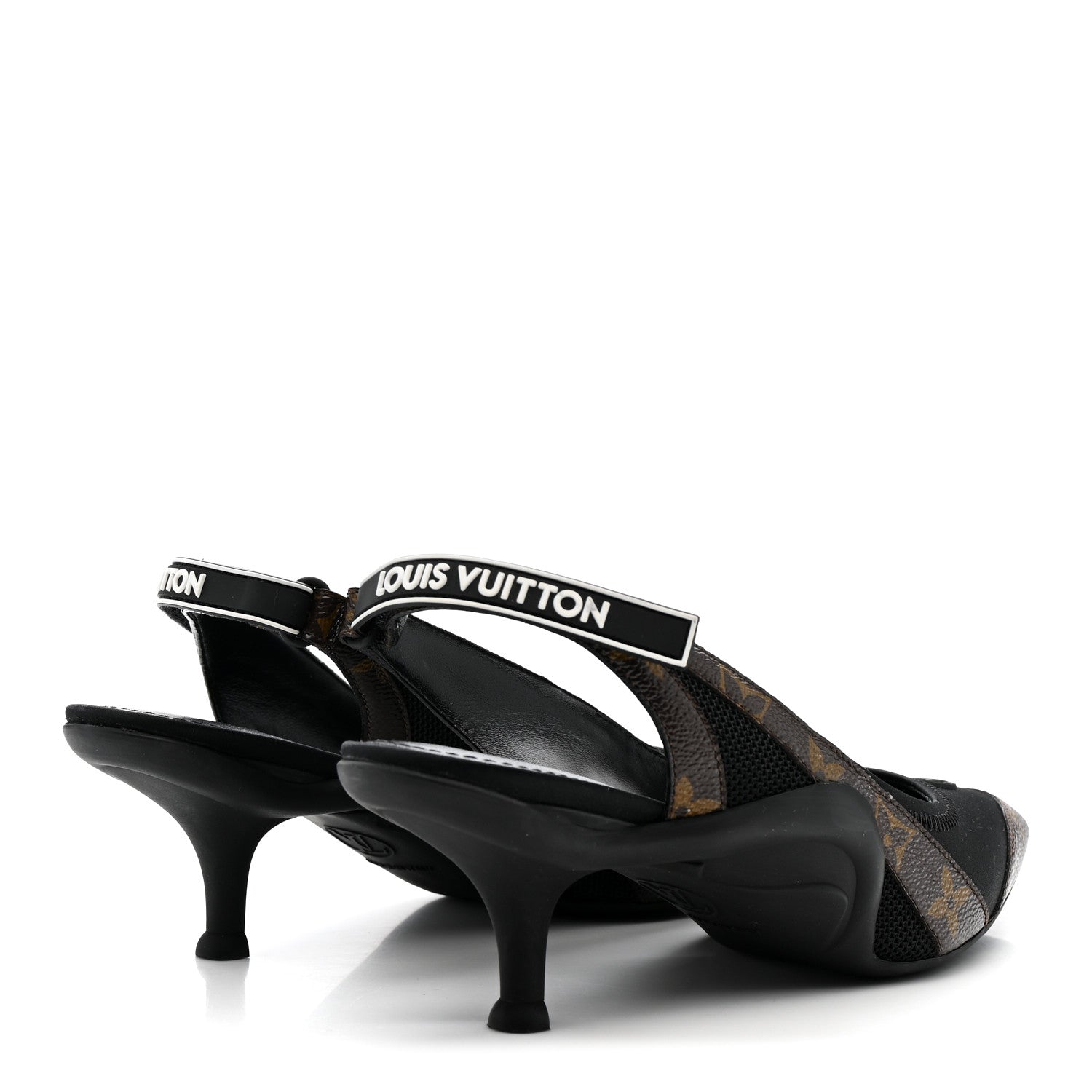 Louis Vuitton Patent Monogram Archlight Slingback Pumps Black 5 of 12