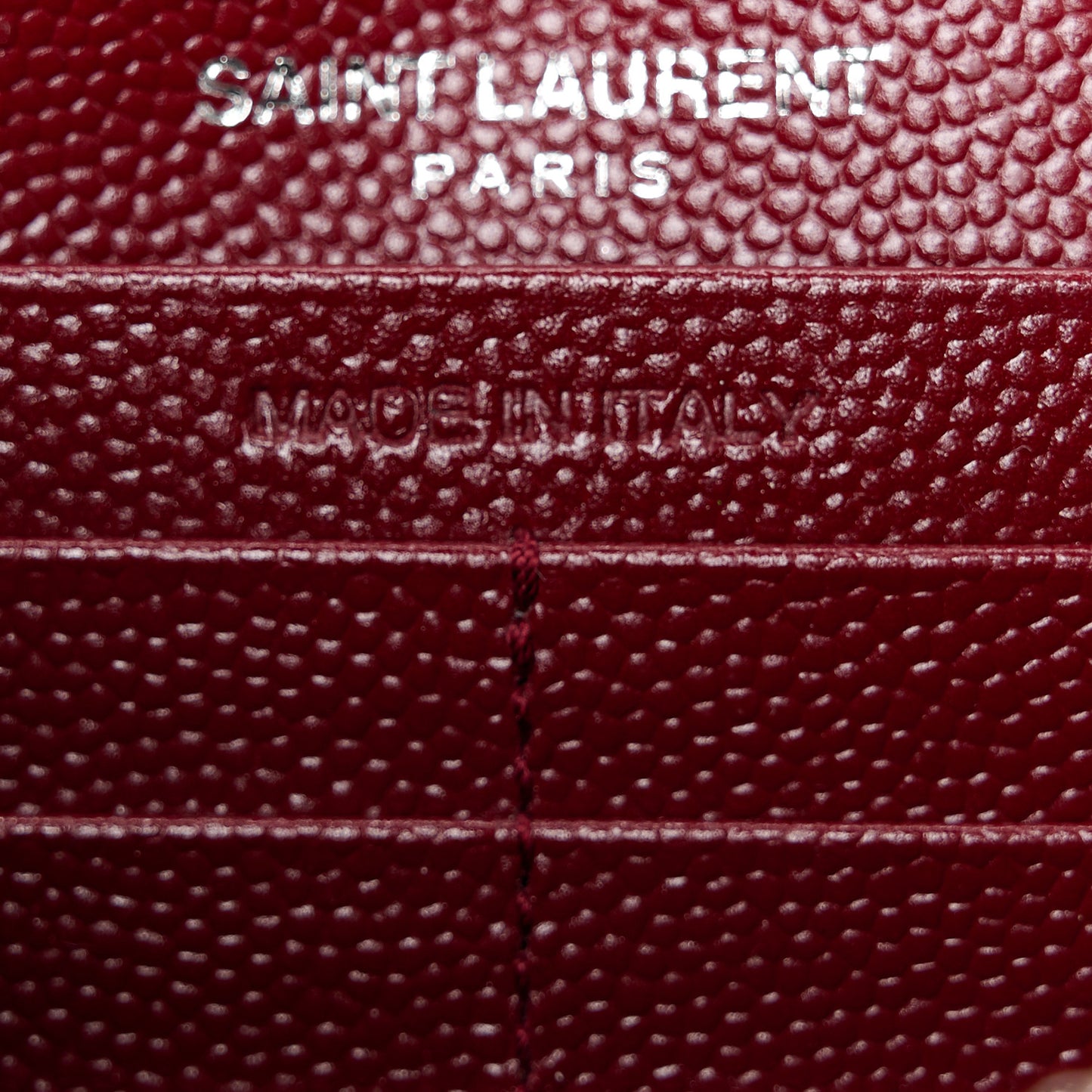 Grain De Poudre Matelasse Chevron Monogram Chain Wallet Palissandre