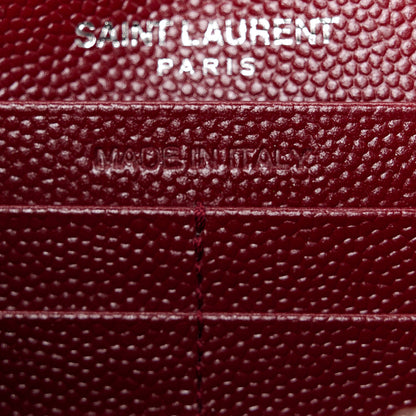 Saint Laurent Grain De Poudre Matelasse Chevron Monogram Chain Wallet Palissandre 7 of 11