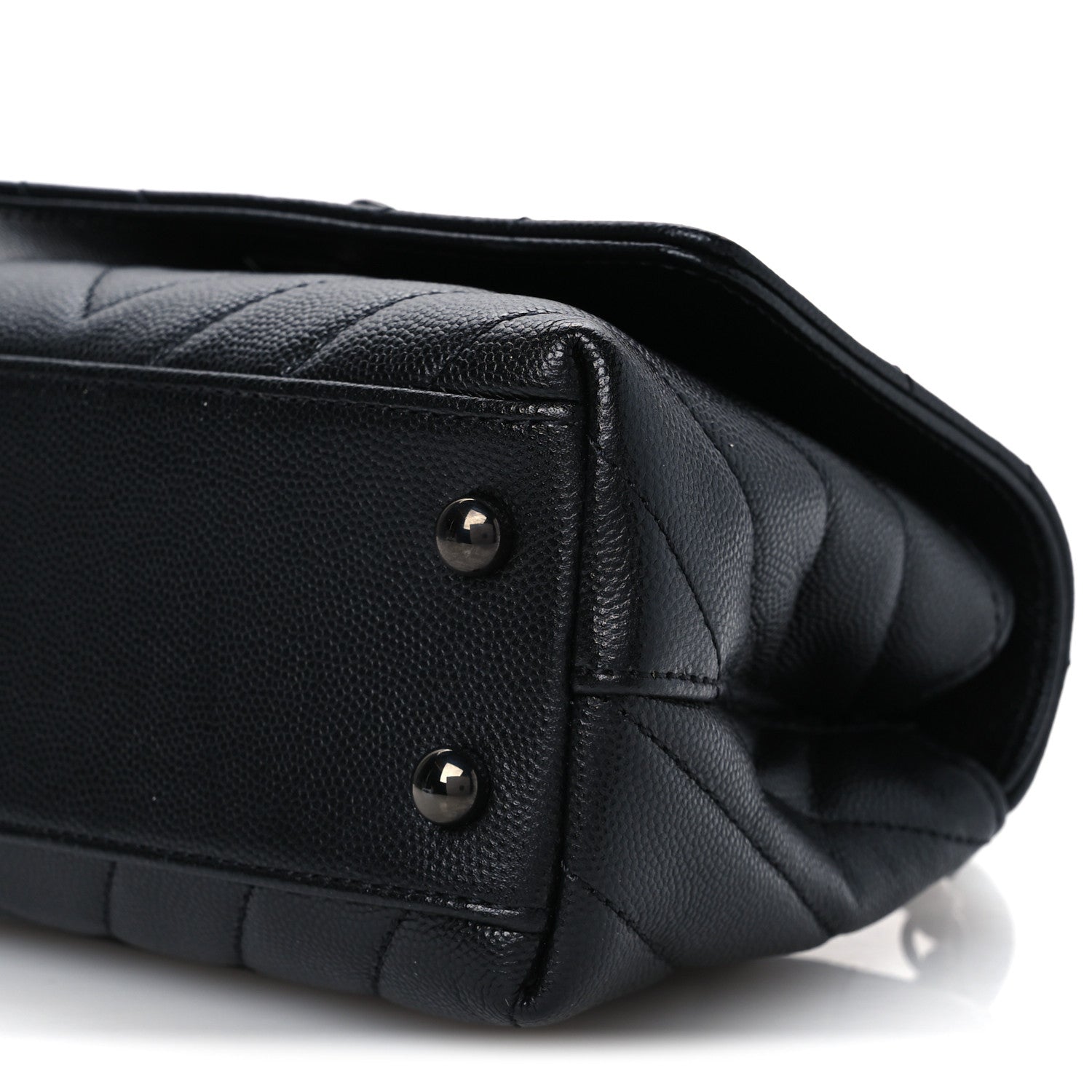Chanel Caviar Chevron Quilted Extra Mini Coco Handle Flap So Black 11 of 11